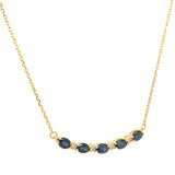 Collar con zafiro y diamantes en oro amarillo 10kt. 46cm