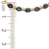 Collar con zafiro y diamantes en oro amarillo 10kt. 46cm