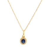 Collar con zafiro en oro amarillo 10kt. 46cm