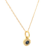 Collar con zafiro en oro amarillo 10kt. 46cm