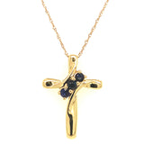 Collar con zafiro en oro amarillo 10kt. 46cm