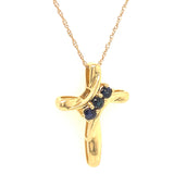 Collar con zafiro en oro amarillo 10kt. 46cm