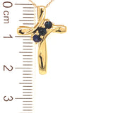 Collar con zafiro en oro amarillo 10kt. 46cm
