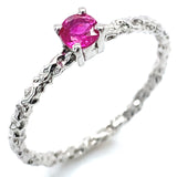 Anillo con rubí en oro blanco 14KT