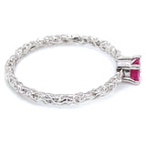 Anillo con rubí en oro blanco 14KT
