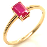Anillo con rubí en oro amarillo 14KT