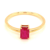 Anillo con rubí en oro amarillo 14KT