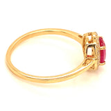 Anillo con rubí y diamantes en oro amarillo 18KT