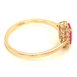 Anillo con rubí y diamantes en oro amarillo 14KT