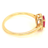 Anillo con rubí y diamantes en oro amarillo 18KT