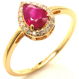 Anillo con rubí y diamantes en oro amarillo 18KT