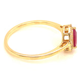 Anillo con rubí y diamantes en oro amarillo 18KT
