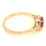 Anillo con rubí y diamantes en oro amarillo 14KT