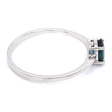 Anillo con zafiro en oro blanco 14KT