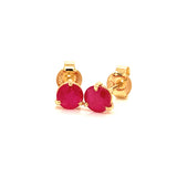 Aretes con rubí en oro amarillo 14KT