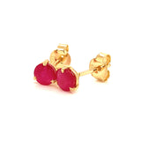 Aretes con rubí en oro amarillo 14KT
