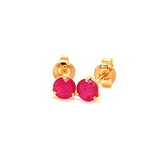 Aretes con rubí en oro amarillo 18KT