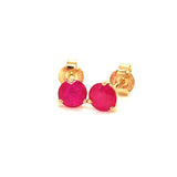 Aretes con rubí en oro amarillo 14KT
