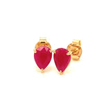 Aretes con rubí en oro amarillo 14KT