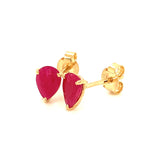 Aretes con rubí en oro amarillo 14KT
