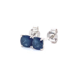 Aretes con zafiro en oro blanco 14KT
