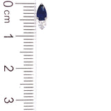 Aretes con zafiro y diamantes en oro blanco 14KT