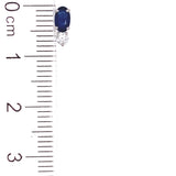 Aretes con zafiro y diamantes en oro blanco 14KT