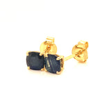 Aretes con zafiro en oro amarillo 14KT