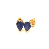 Aretes con zafiro en oro amarillo 14KT