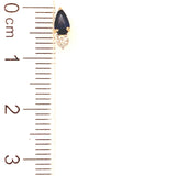 Aretes con zafiro y diamantes en oro amarillo 14KT