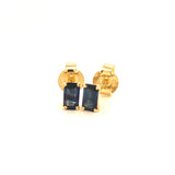 Aretes con zafiro en oro amarillo 14KT