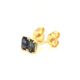 Aretes con zafiro en oro amarillo 14KT