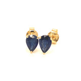 Aretes con zafiro en oro amarillo 14KT