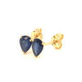 Aretes con zafiro en oro amarillo 14KT