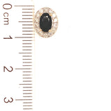 Aretes con zafiro y diamantes en oro amarillo 14KT