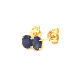 Aretes con zafiro en oro amarillo 14KT