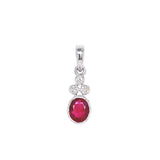 Dije con rubí y diamantes en oro blanco 14KT