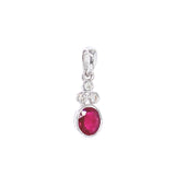 Dije con rubí y diamantes en oro blanco 14KT