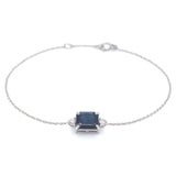 Pulsera con zafiro en oro blanco 14KT