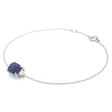 Pulsera con zafiro en oro blanco 14KT