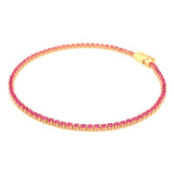 Pulsera con rubí en oro amarillo 14KT. 18cm