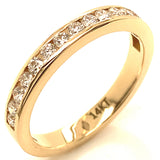 (LD) Banda con diamantes de laboratorio en oro amarillo 14KT