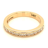 (LD) Banda con diamantes de laboratorio en oro amarillo 14KT