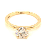 (LD) Anillo con diamante de laboratorio en oro amarillo 14KT