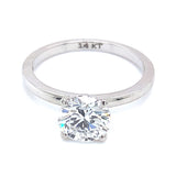 (LD) Anillo con diamante de laboratorio en oro blanco 14KT