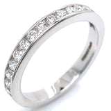 (LD) Banda con diamantes de laboratorio en oro blanco 14KT