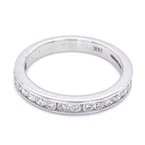 (LD) Banda con diamantes de laboratorio en oro blanco 14KT