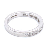 (LD) Banda con diamantes de laboratorio en oro blanco 14KT