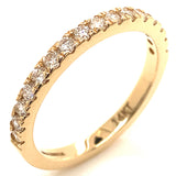 (LD) Banda con diamantes de laboratorio en oro amarillo 14KT