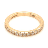 (LD) Banda con diamantes de laboratorio en oro amarillo 14KT